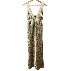 Wild Fable Womens Y2K Floral Maxi Slip Dress Size XS Lace Coquette Dainty Boho